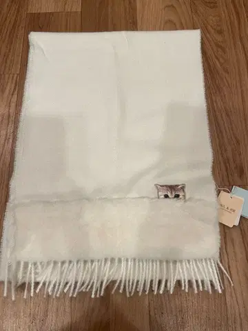 PAUL & JOE 고양이 자수 화이트 머플러