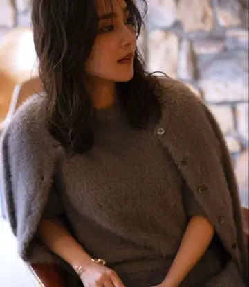 쿠미쿄쿠 나일론 퍼 가디건