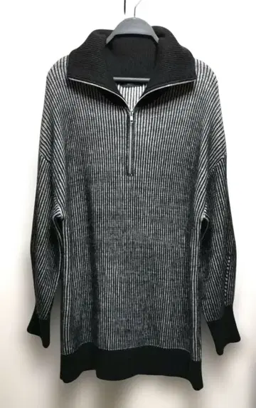 지나시스 5G 아제 하프 ZIP 풀오버 니트 프리 사이즈 블랙