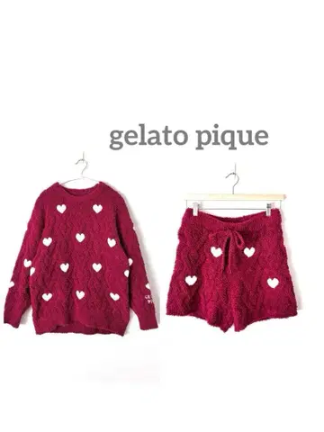 gelato pique 젤라또피케 하트 아란 풀오버 상하의 세트