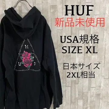 [ 미사용 새상품 택 포함 ] HUF 디스토피아 판초 후디 백 프린트