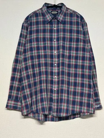 TOWN CRAFT 네이비 체크 무늬 긴팔 셔츠 used vintage