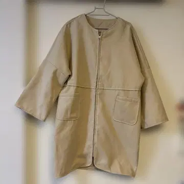 노칼라 베이지 자켓 L 사이즈
