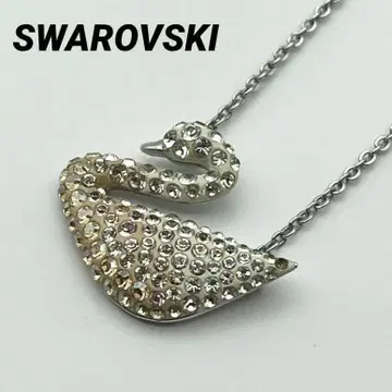 스와로브스키 스완 백조 디자인 크리스탈 실버 체인 목걸이