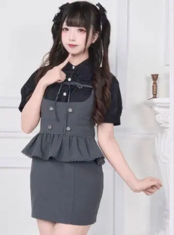 nogenki 상의 리본 셔츠