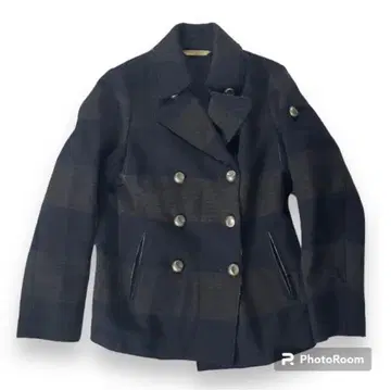 팔라스 팰리스 VM  울 보더 피코트 네이비 숏 기장