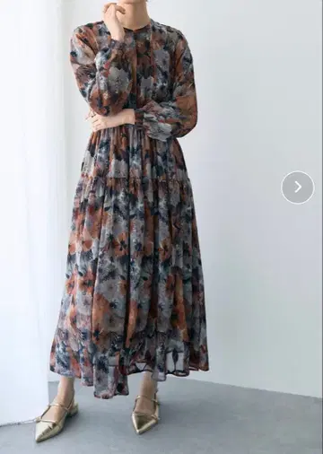 예카 베카 플라워 프린트 롱 원피스