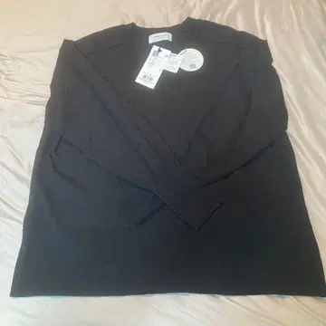 OPAQUE.CLIP 블랙 V넥 니트 38/M