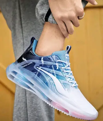 에어쿠션 스니커즈 블루와 화이트