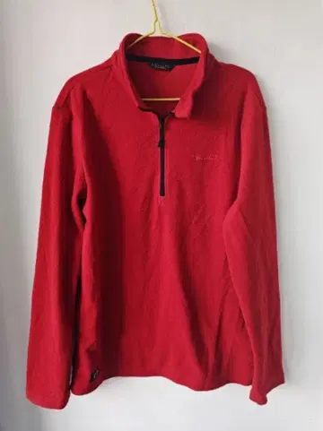 플리스 풀오버 레드/하프 지퍼