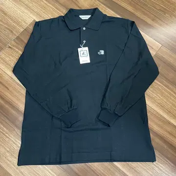 [ 미사용품 ] 블랙 앤 화이트 긴팔 피케 셔츠 블랙 골프웨어 L