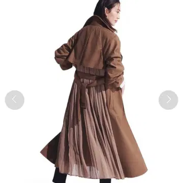 펠리시모 백 플리츠 롱 코트 M 트렌치 스프링