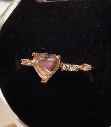 레인보우 문스톤 반지 핑크 실러