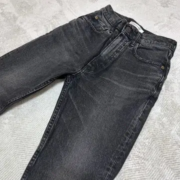 moussy 블랙 테이퍼드 데님 하이웨스트