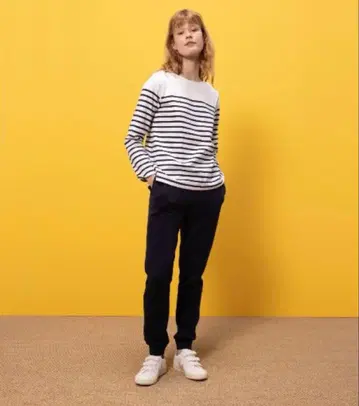 쁘띠바토 프린트 마리니에르 긴팔 풀오버