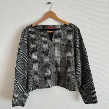 체크 무늬 울 혼방 상의 사이즈 36