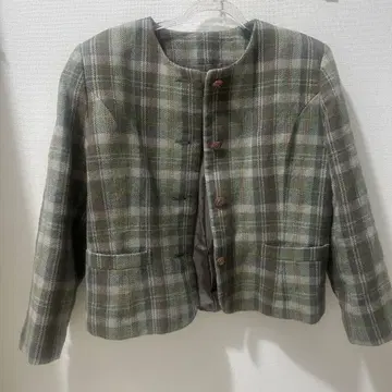 노카라 체크 자켓