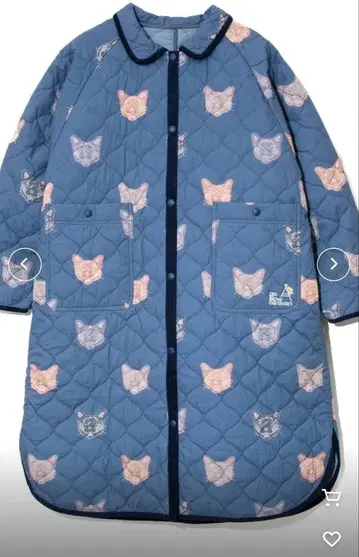 고스 로우 캐러밴 고양이 패턴 퀼팅 리버서블 코트