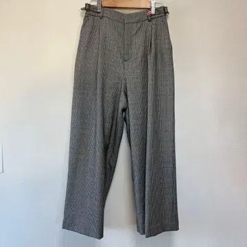 HUMAN WOMAN 하운드투스 체크 세미 와이드 팬츠 울