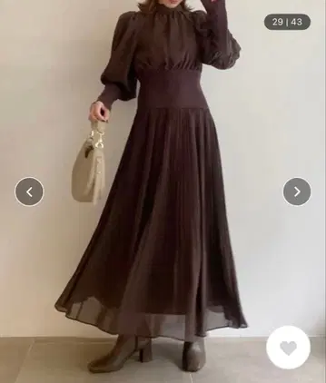 SNIDEL 리브 도킹 쉬폰 플리츠 원피스