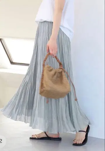 색스 블루 플리츠 스커트 사이즈 36 IENA