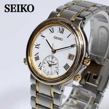 새상품 배터리 교환 SEIKO 남성용 시계 ALARM 5T32 콤비 컬러