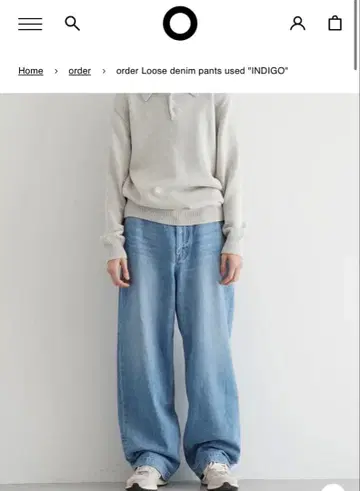 order loose denim pants used 'indigo'