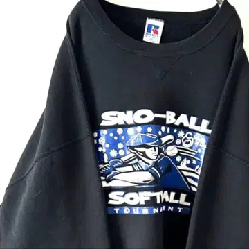 러셀 애슬레틱 스노우볼 맨투맨 트레이닝복 2XL 블랙 구제 의류
