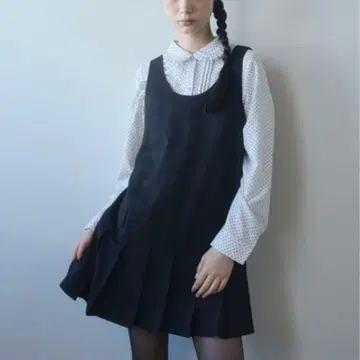 fekete 로우 웨이스트 미니 플리츠 드레스 원피스