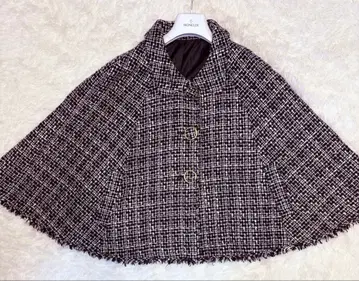 새상품급 트위드 케이프 코트 판초