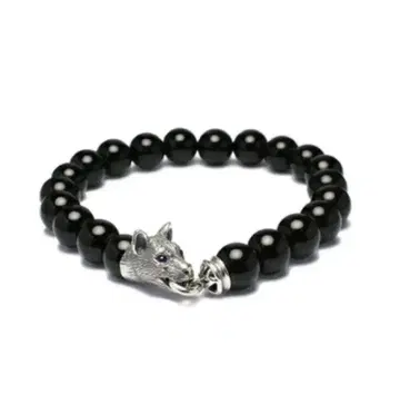잼홈메이드 12지 염주 팔찌 오닉스 실버925