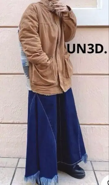 새상품급 UN3D. 아스리드 아지메 데님 스커트 블루 36