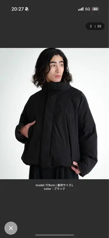 SINSS 다운 숏 퍼프 자켓 블랙