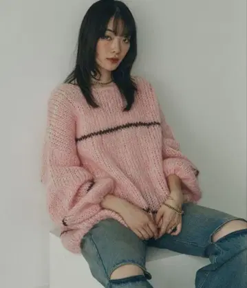 [ mici ] 모헤어 니트 핑크