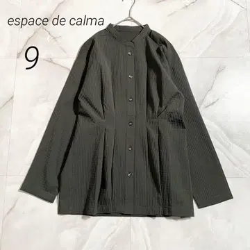 M18060 에스파스데칼마 미니 격자 자카드 허리 턱 빅 셔츠