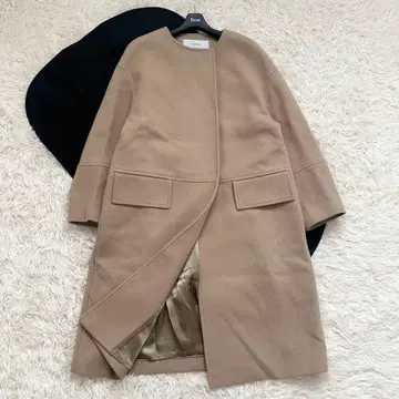 어도어 노카라 울 롱 코트 오버 사이즈 베이지 S