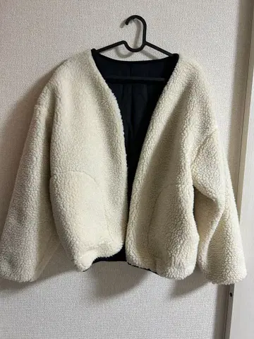 리버서블 플리스 자켓 아이보리/블랙 겨울 의류