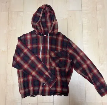 완판템 ] Wish for ever 드로 코드 체크 셔츠 후디