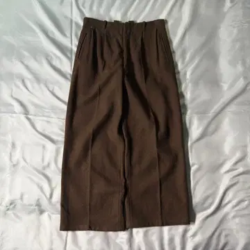 50s 60s vintage 밀리터리? 브라운 울 와이드 팬츠