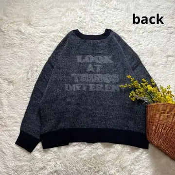 새상품 로고 가디건 페더 자카드 오버 사이즈 프리