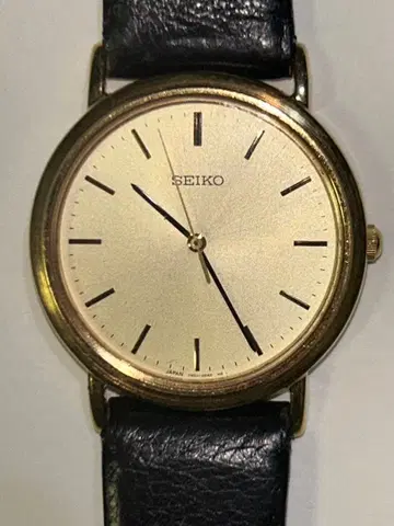 작동 세이코 손목시계 라운드 골드 샤리오 배터리 새상품 남성용 나
