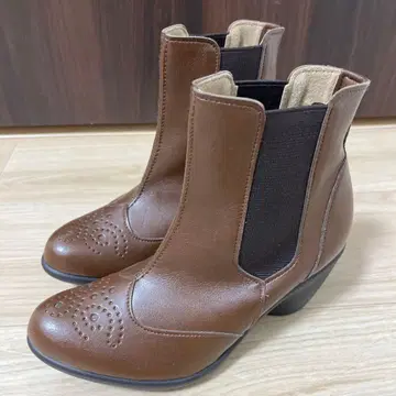 미사용 새상품! Re:getA 메달리온 사이드 고어 부츠 S 브라운