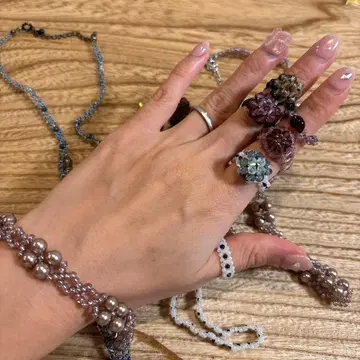 핸드메이드 비즈 목걸이 팔찌 귀찌 반지 유품정리 세트