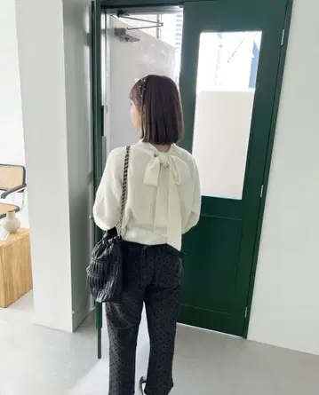 flower 플라워 리본 터틀 니트