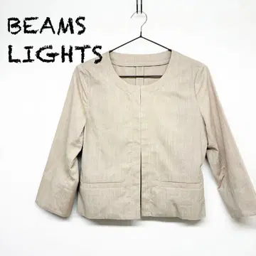 빔즈 라이트 노카라 자켓 베이지 계열