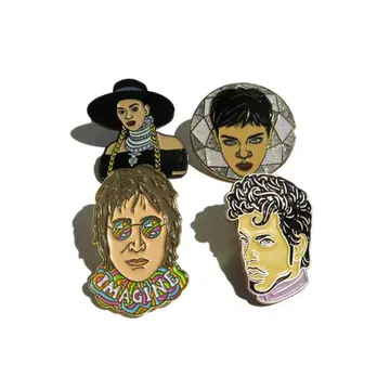 핀 배지 4세트 프린스 비욘세 존 레논 리한나