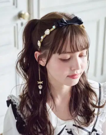 LIZLISA 리본 비쥬 머리띠 블랙