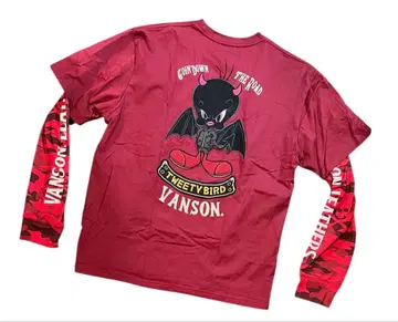 VANSON x 루니툰 자수 카모플라쥬 데빌 롱t 2XL