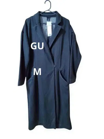 GU 블랙 롱 코트 체스터 코트 M 사이즈