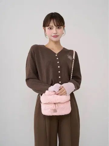 [ Darich ] 포인트 컬러 니트 가디건 브라운